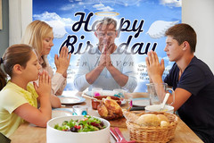 Heavenly Birthday Memorial Backdrop for Celebration of Life Events