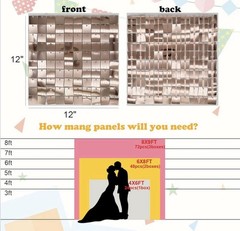Shimmer Wall Backdrop-24 Packs Rose Gold Panels Square Sequin Backdrop for Party