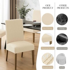 MOSAYT 100% Waterproof Dining Room Chair Covers Set of 6, Super Fit Stretch J…