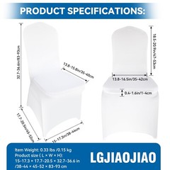 100 Pieces White Chair Covers – Versatile Stretch Polyester Spandex Dining Ch…