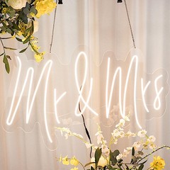 33″ Warm White Mr & Mrs Neon Sign LED Hanging Wall Lights Events Decorations