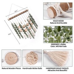 Boho Bathroom Decor Artificial Eucalyptus Hanging Wall Decor Fake G… Fast Ship