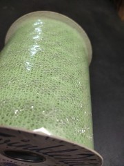 25Yd TwinkleNet Metallic Tulle Mesh Ribbon Net Nile Green Silver Corsage Netting