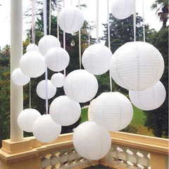 4-6-8-10-12-14-16 Inch Wedding Lanterns Chinese White Lanterns Hanging Colorful