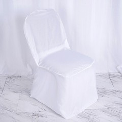 6 White Polyester BANQUET CHAIR COVERS Wedding Ceremony Party Decorations