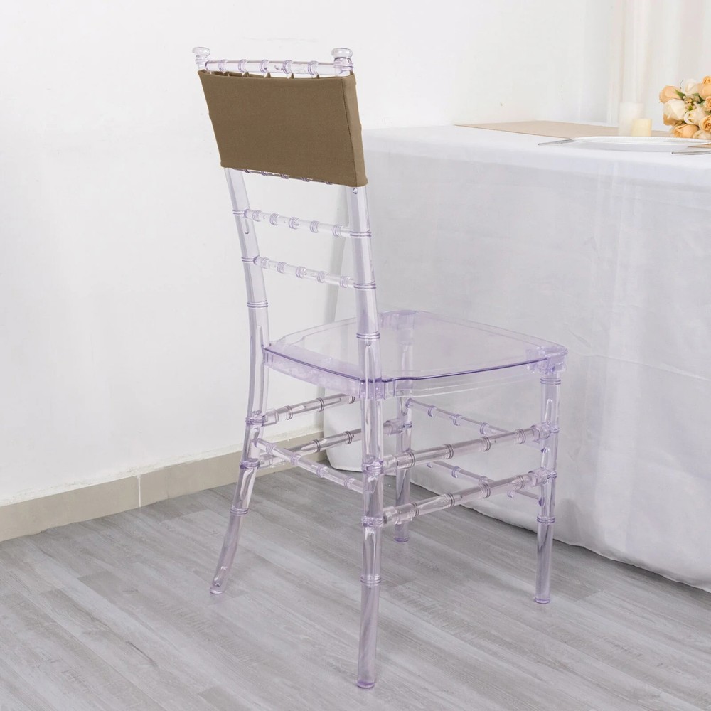 10 Taupe Spandex STRETCHABLE CHAIR SASHES Wedding Party Decorations SALE