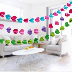 [JB] 1.8M Tissue Paper Colorful Flower Garland String Children’s Education Party