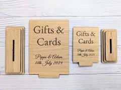 Personalised ‘Gifts & Cards’ Wooden Sign for Weddings and Parties