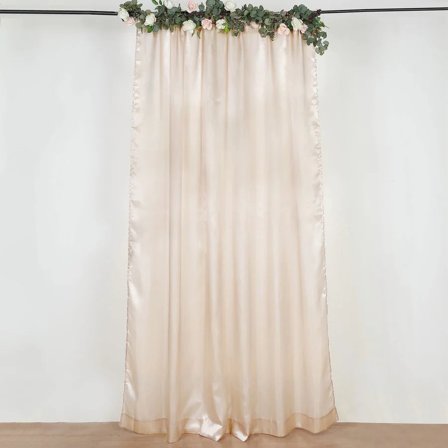 8×10 ft BEIGE Satin CURTAIN Wedding Photography Backdrop Panel Party Decorations