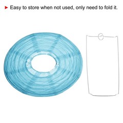 6pcs 8 Inch Folding Hanging Paper Lanterns Medium Lampshade Light Blue