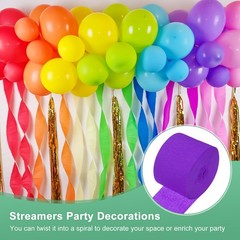 8-Rolls 656ft Paper Streamers for Decoration [4 Colors-1.8 Inch x 82 Ft/Roll]