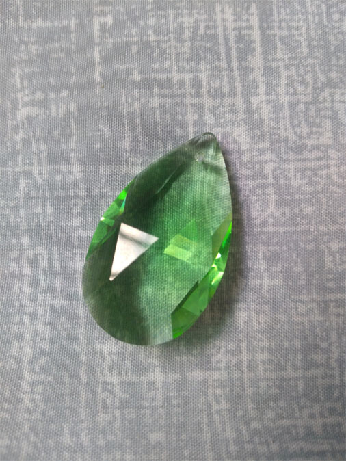 12Pcs 38mm Teardrop Prism Pendant Crystal Apple Green Chandelier Replace Hanging