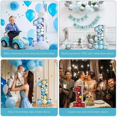 3FT Mosaic Balloon Frame Number 1 Light Up Numbers Pre-Cut Kit Thick Foam Boa…