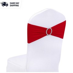 Transform Your Event with 100pcs Washable Red Spandex Chair Sashes – 14-20in