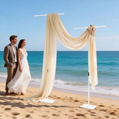 2Pcs Wedding Backdrop Stands Adjustable Height Backdrop Stands 37-97in