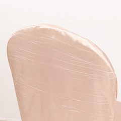 BEIGE Crinkle Crushed Taffeta Banquet CHAIR COVER Party Wedding Events Decor
