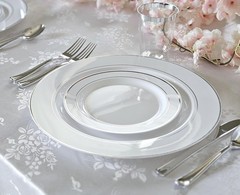 OCCASIONS 120 Plates Pack, Heavyweight Disposable Wedding Party Plastic Plate…