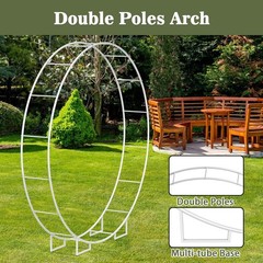 6.5FT Round Backdrop Stand Heavy Duty Wedding Balloon Arch Photo Booth Frame