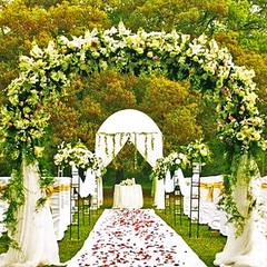 Metal Garden Arbor Wedding Arch 76.8 Inch H x 90.5 W 94.5 H Black