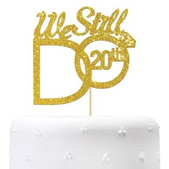Gold We Still Do 20th Cake Topper – 20th Vow Renewal – 20th Wedding Anniversa…