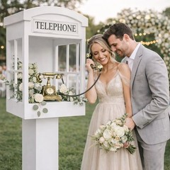 Wedding Phone Booth Audio Guest Book, Portable Venue Decoration for Guest