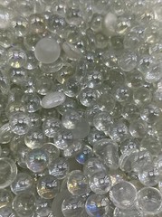 round Flat Glass Marbles/Pebbles for Vase Filler Etc clear 15Lbs