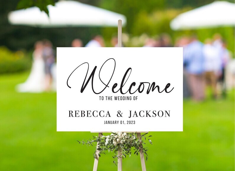 Custom Wedding Welcome Simple Sign Outdoor Indoor Wedding Sign For weddimg gift