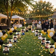 13 Pcs DIY Graduation Yard Signs, 13.8 x 8.3 K-12 Congrats Grad Photo Lawn Sig