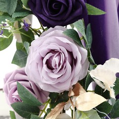 Wedding Chair Back Flowers Artificial Prevent Fading Purple Chair Decorations