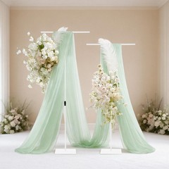 2Pcs Wedding Backdrop Stands Adjustable Height Backdrop Stands 37-97in