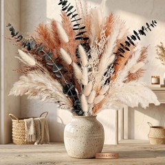 Dried Flower Bouquet – Ppas Grass, Bunny Tails, Olive Green Eucalyptus &