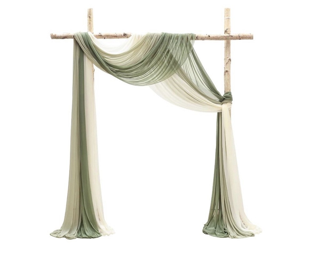 Floroom Wedding Arch Draping Fabric 3 Panels 20Ft Chiffon Fabric Drapes Arbor…