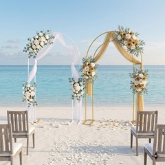 White/Gold Wedding Arch Backdrop Stand 130*40*220cm Metal Arch Backdrop Stand