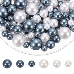 150 Pcs Pearl Bead for Vase Filler, 20/14/10mm Floating Beads(Dark Gray White)