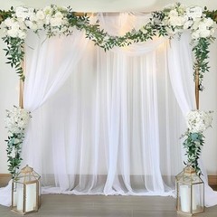 10ft X 10ft Tulle Backdrop Curtain for 10ft x 10ft(2 Panels 5*10ft) White