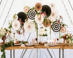 Party Hanging Paper Fans Decoration Set for Wedding Birthday Party Mother’s D…
