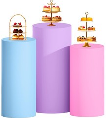 Multicolor Cylinder Covers Set of 3 Pedestal Covers Cylinder Stands for Party…
