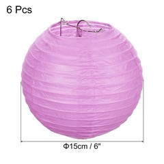 6pcs 6 Inch Folding Hanging Paper Lanterns Small Lampshade Pink
