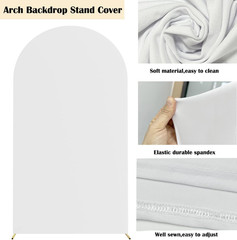 7.2FT Wedding Arch Cover Spandex Fitted Stretchy Arch Stand Covers,2-Sided round