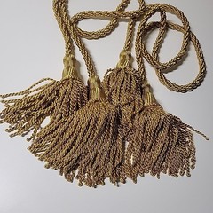 Set of Cambridge Weighted Pew Ropes Gold 4 Ft Curtain Tassel Tie Backs Wedding