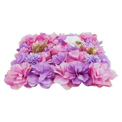 6X Artificial Flower Walls Silk Rose Hydrangea Floral Panels for Wedding 15*15in