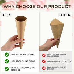 Wedding Confetti Cone Stand Box with Dried Rose Flowers(6 Litres),