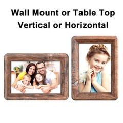 4×6 Picture Frame – Rustic Wooden Picture Frame with Real Tempered Glass, Gif…