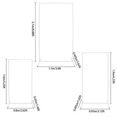 3pcs Rectangular Metal Backdrop Stands Weddings Party White Balloon Frames Decor