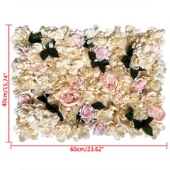 12 Pcs Artificial Rose Flower Wall Panel Bouquet Wedding Party Backdrop Decor