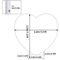 Heavy Duty White Heart Shape Wedding Arch Backdrop Stand Metal Arbor Frame Party