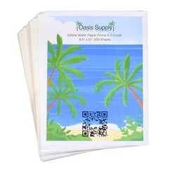 Paquete De Oblea Rectangular Comestible De 100 Piezas, 8 X 11 Pulgadas, Blanco