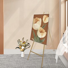 Tall Steel Pipe Portable Floor Easel Stand for Decorative Display Gold Wedding