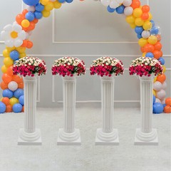 White Roman Pillar Columns Set of 4 European Style Event Decor Model 1607