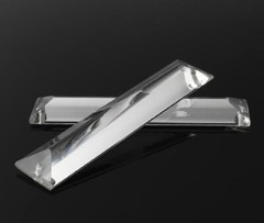 12pcs 63mm/2.5inch Triangle Strip 2holes Crystal Pendant Prism Lamp Hanging Part